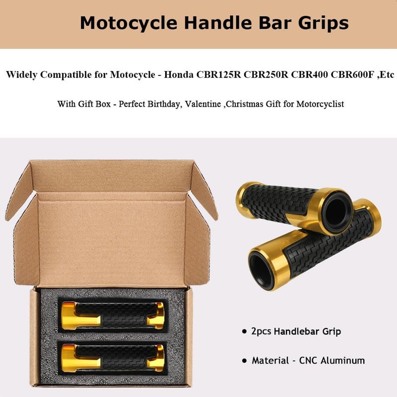 FREAXLL 2pcs Motorcycle Handlebar Grips 7/8" 22mm for H-onda CBR60F CBR125R CBR150R CBR250R CBR400 NC23 NC29 CBR600 F2 F3 F4 F4i CBR600RR CBR900RR CBR954RR CBR1000RR (Gold) - Image 3